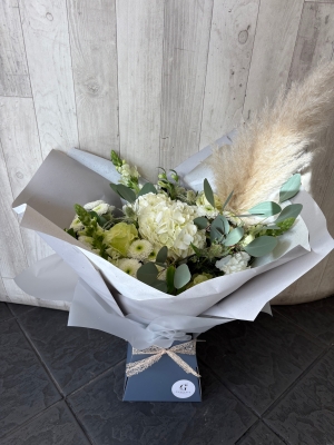 White and Greens with Pampas