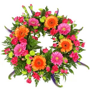 cerise and orange Wreath