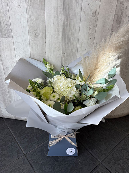 White and Greens with Pampas