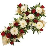 ivory and red rose Cross